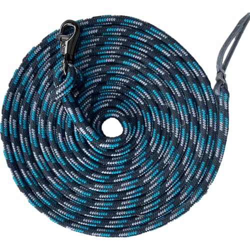 Clinician Tri Color Lunge Lead, Braided, Bull Snap, 25 ft, Atlantis