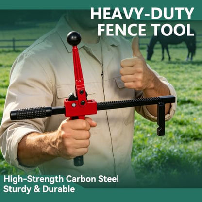 Chain Link Fence Stretcher Tool, Ratcheting Wire Fence Tightener - color: Red, size: 3 Inch