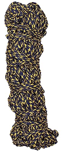 Rope Braided Poly Horse Stall Trailer Hanging Slow-Feed Hay Bag 609SE-2Tone - color: Yellow Navy, size: 36"
