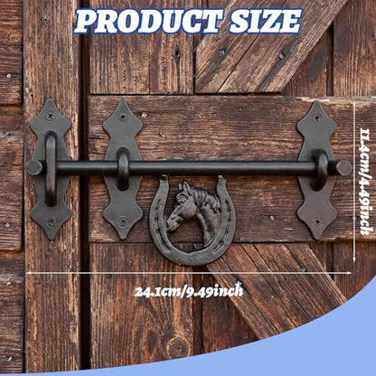 LEIFIDE Horseshoe Door Latch Heavy Duty Steel Barn Stall Door Latch Left and Right Side Doors Latches for Sliding Barn Doors Vinyl Fence Shed