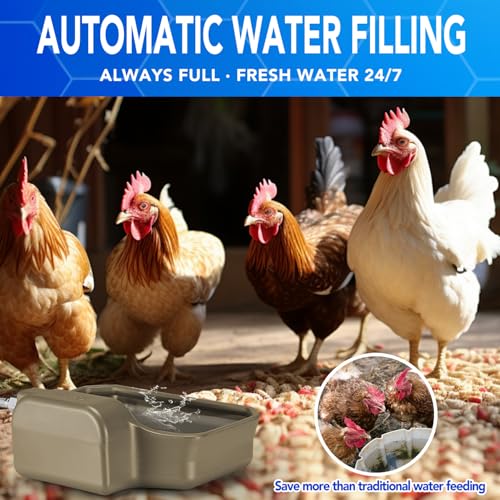 PETTEN Auto Fill Dog Water Bowl, Outdoor 1Gal/3.75L Automatic Dispenser - color: Brown