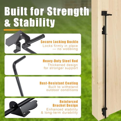 36" Gate Drop Rod for Double Wooden or Chain Link Fence Gates - size: 36" (2 PACK)