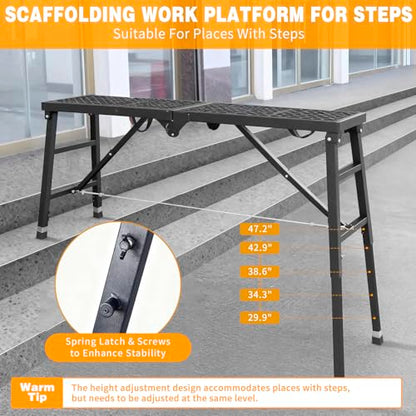 Adjustable & Foldable Scaffolding Working Platform for Home Projects