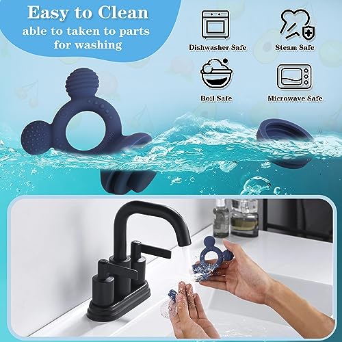Baby Fruit Feeder, Frozen Teething Toys, Infants Teether Pacifier with 3 Extra Teats, Toddler Eating Essentials, BPA Free Feeding Supplies (Steel Blue) - color: Blue