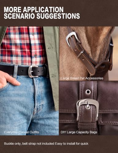1.5" Heavy Duty Stainless Steel Belt Buckle, Solid Polished Metal for DIY Belts, Dog Collars & Horse Tack - color: Stylle-3