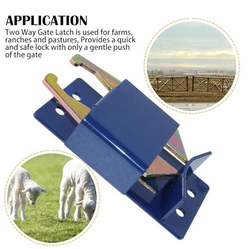 S16100300 Heavy Duty Two Way Gate Latch 1-5/8" to 2" Diameter, Blue - color: 1XS16100300