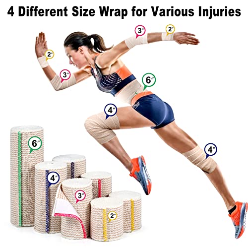 FRESINIDER Premium Elastic Bandage Wrap 2 Inch, 12 Pack, Hook and Loop - color: 12 Pack X 2 Inches