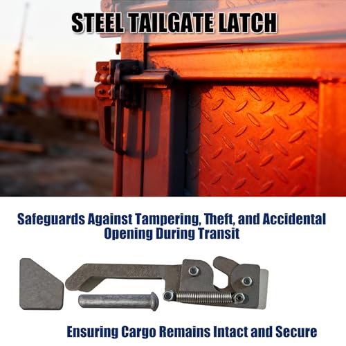 Tailgate Locks Set: 2 Left + 2 Right, Steel Latch Assembly Tailgate Latch Fit Dump Trucks, Tractor Beds, Metal Dump Body Trucks, Large Vehicles, Weld-On Design