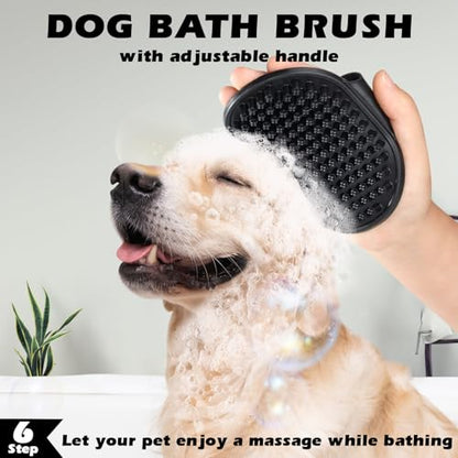 Professional 7 in 1 Pet Grooming kit I Dog Brush & Cat Brush I Dog&Cat Comb I Dog&Cat Nail Clipper/Trimmers with Nail File I Dog Bath Brush I Dog&Cat Flea Comb I Pet Supplies(Deep Blue) - color: Deep Blue