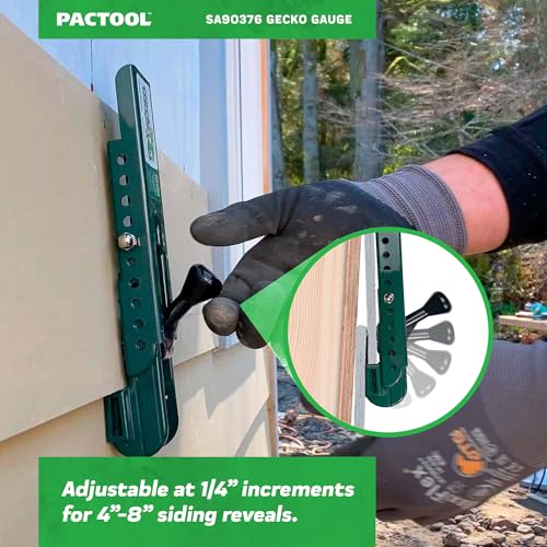 PacTool Gecko Gauge for Engineered Wood Siding - 7/16" Thick, 2-Pack Clamps - size: 7/16” Thickness for LP Siding, style: STANDARD