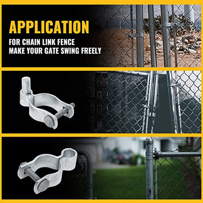 VIVIDA 1-3/8" x 2-3/8" Chain Link Fence Gate Hinge Kit, 2 Pack - color: Silver (2 Set), size: 1-3/8" x 2-3/8"