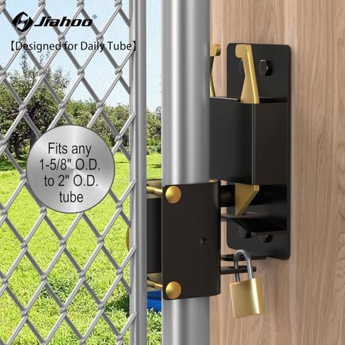 JIAHOO 2 Way Farm Gate Latch, Heavy Duty Gate Latches for Metal Tube Gates - style: Farm Gate Latch & Padlock