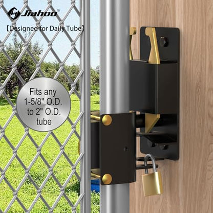 JIAHOO 2 Way Farm Gate Latch, Heavy Duty Gate Latches for Metal Tube Gates - style: Farm Gate Latch & Padlock