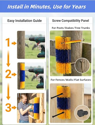 Livestock Scratching Brush 4 Pack, Itch Relief Goat Scratching Post - size: 4 pack