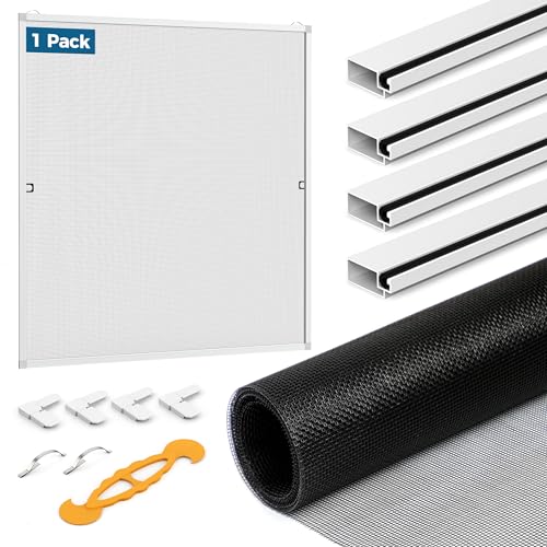 Augblinds DIY Aluminum Window Screen Frame Kit, 1 Set, 46 in, White - color: White, size: 46"W x 46"H