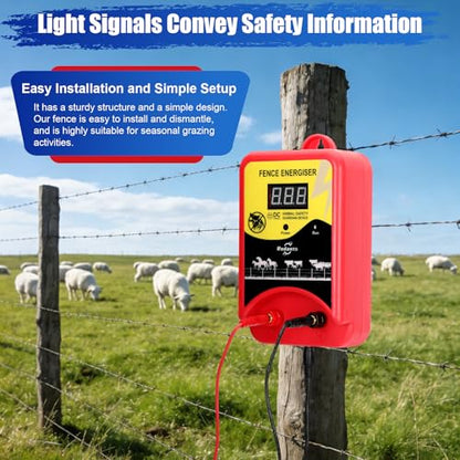 Electric Fence Charger for Livestock(with Grounding Rod), Electric Fence Charger, Fence Energizer 12KV Repel Predators, Fence Charger Ensure Secure Livestock Containmen,Supply for Diverse Farm - size: style 2