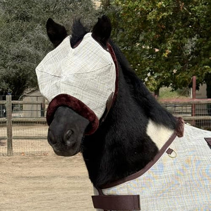 Kensington Equine Miniature Fly Mask w/Fleece Trim Size: B-Large Color: 500 - Desert Sand - color: 500-desert Sand, size: B-Large
