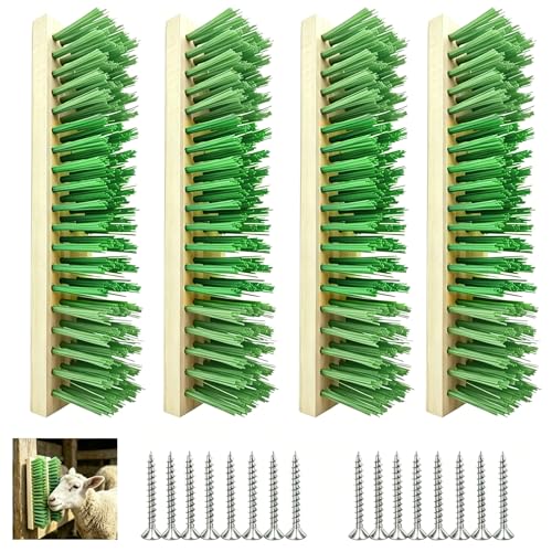 4 Pack Livestock Scratching Brushes, Goat Brush, Goat Brushes for Grooming & Massage, Goat Toys, Suitable for Goat Horse Cow Sheep Pig, Essential Goat Supplies,Green - color: Green