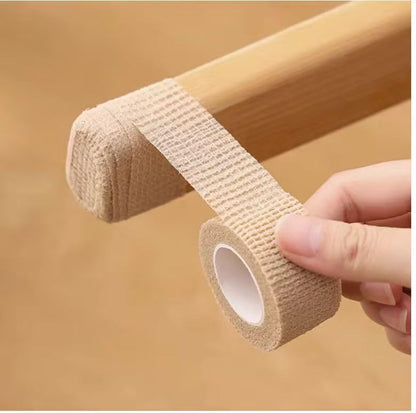 6 Pieces 1 Inch Wide Skin Colour Elastic Self- Adhesive Bandage Finger Tape,Bandage Wrap for Wrist and Ankle,Chair and Table Legs to Reduce Friction and Noise - color: Skin Colour 6pcs