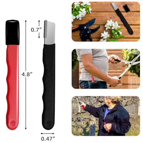 2 Pieces Garden Tool Sharpener, Garden Tool Blade Sharpener for Knife, Garden Knife Sharpener for Hedge Shears Scissors, Mini Sharpener for Gardening Pruner, Loppers