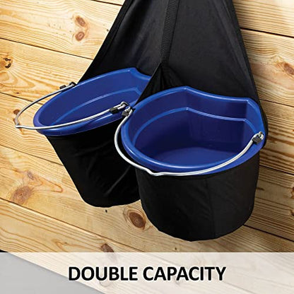 Dura-Tech Scratchless Double Bucket Holder | Scratchless Double Bucket Holder | Easy Hanging | Double Capacity | Quick Application | Durable 1200D Poly Shell | Versatile Usage | Color Black