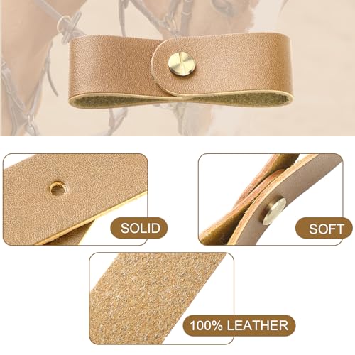 Chunful 6 Pcs Leather Breakaway Halter Replacement Straps for Horses - color: Khaki