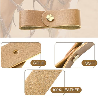 Chunful 6 Pcs Leather Breakaway Halter Replacement Straps for Horses - color: Khaki