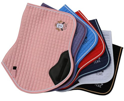 T TEKE Close Contact Saddle Pads,100% Cotton English Saddle Pads for Horses with Moisture-Wicking and Breathable Lining - color: Navy