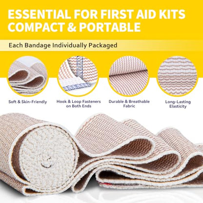 FRESINIDER Premium Elastic Bandage Wrap 4" 12 Pack & 6" 4 Pack, Hoop & Loop - color: 16 Pack Mix (4, 6 Inches)