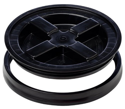 GAMMA2 Gamma Seal Lid - Pet Food Storage Container Lids - Fits 3.5, 5, 6, & 7 Gallon Buckets, Black, Made in USA - color: Black, size: Fits 3.5, 5, 6, & 7 Gallon Buckets