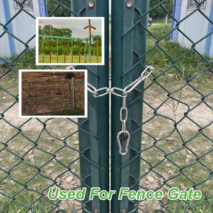 Gate Chain Lock,Gate Latch Chaining Lock for Livestock Horse Goat Cows Stall,Outdoor Fence Gate,Yard, Barn - size: 20INCH 2PCS