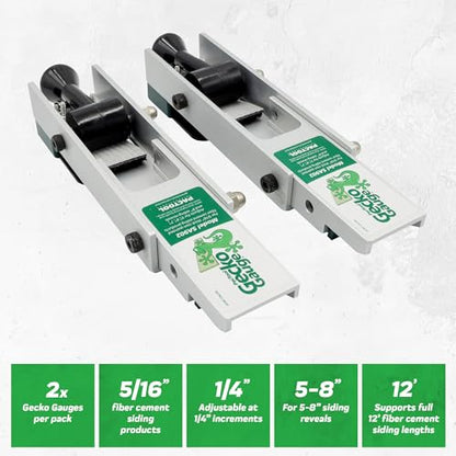 PacTool Gecko Gauge Aluminum - Hardie Board Siding Gauge for Installation - size: 5/16” Thickness for Hardie Siding, style: ALUMINUM
