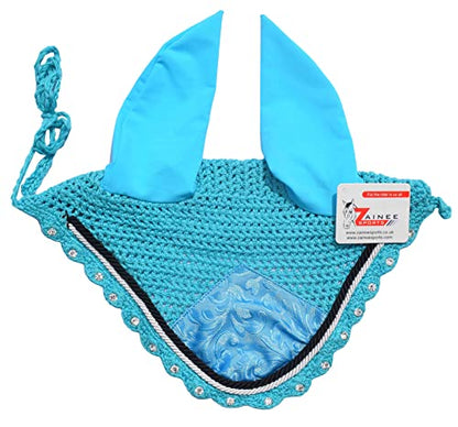 Teal Luxury Saddle Pad Set Matching Ear Bonnet | Equestrian Show Gear | Horse Riding Matchy Set | Dressage or Jumping/Hunter