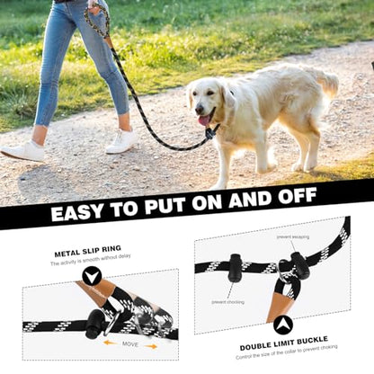 lynxking Dog Leash 3/8in x 6ft Slip Lead Reflective Black and Orange, 2 Pack