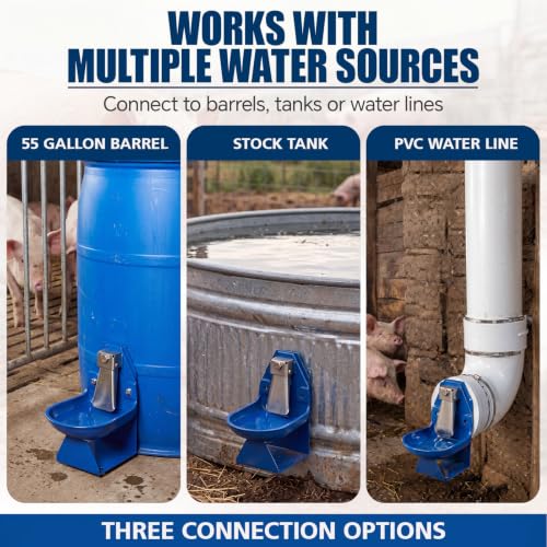 Threehoney Automatic Gravity-fed Pig Waterer for Show Pig & Farm Supplies