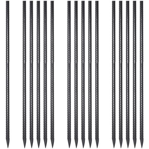 36 Inch Straight Rebar Stakes 1/2 inch Dia Steel Ground Anchors 16 Pack - size: 36"-Φ1/2"-16pcs