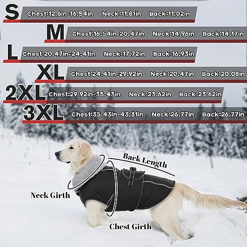 Lelepet Dog Coats for Small Dogs Refletive Dog Jacket with Adjustable Fit - color: Black, size: S
