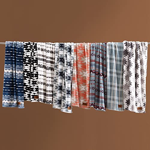 Wrangler - Soft Plush Throw Blanket for Bed & Couch, 50x70 - color: Navajo Blue, size: 50" x 70"