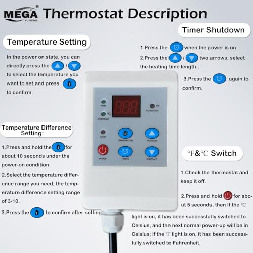 Industrial Grade/Weather Resistant Drum Heating Blanket,55 Gal Drum Heater Fixed Thermostat 0-150℉,Insulated Pail Band Heater with 10ft Power Cable - size: 55Gal