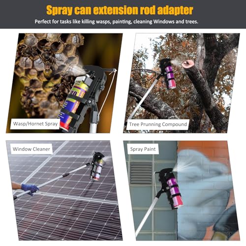 NEWFLY Spray Can Extension Pole Adaptor, Adjustable Bracket Sprayer Adaptor - color: Black