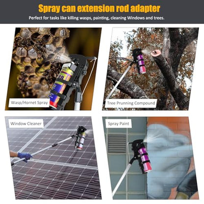 NEWFLY Spray Can Extension Pole Adaptor, Adjustable Bracket Sprayer Adaptor - color: Black