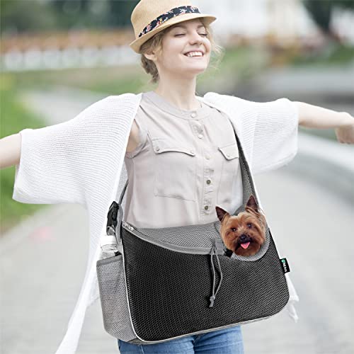 PetAmi Dog Sling Carrier for Small Dogs, Hands Free Crossbody Carrier, Gray - color: Gray