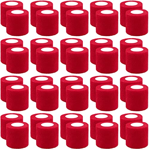 BQTQ 40 Rolls Self Adhesive Bandage Wrap 2 inch Self Adherent Tapes(Red) - color: Red, size: 2 Inch