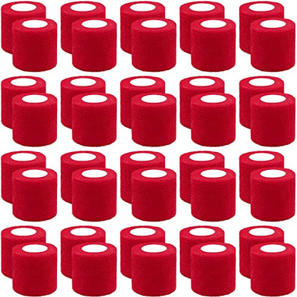 BQTQ 40 Rolls Self Adhesive Bandage Wrap 2 inch Self Adherent Tapes(Red) - color: Red, size: 2 Inch