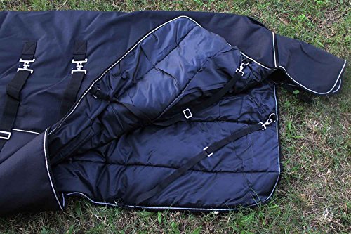 Challenger 1200D Horse Turnout Waterproof Heavy-Weight Winter Blanket Black 551G - color: Black, size: 70"