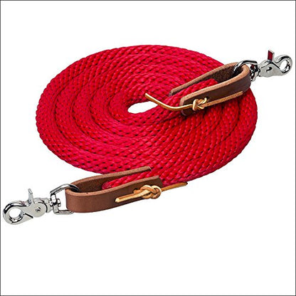 Weaver Leather Poly Roper Rein Red, 5/8" x 8'