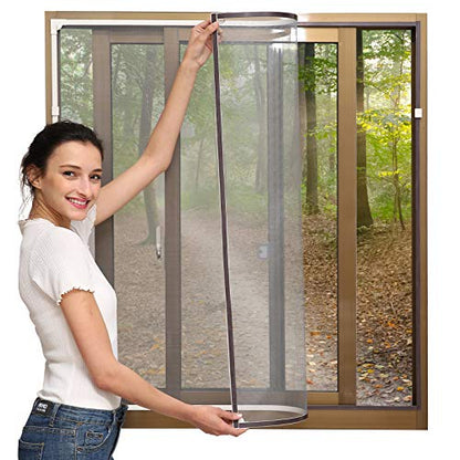 NeatiEase Adjustable DIY Magnetic Window Screen Max 60” x 48” Fits Any Size Smaller with White Frame Fiberglass Mesh - size: 60"x48"