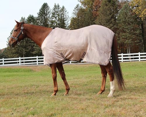 TuffRider Comfy Mesh Fly Sheet | UV Protection Horse Sheet, Standard Neck, 130 Grams Breathable Polyester Mesh- Adobe Rose- 69 - color: Adobe Rose, size: 69