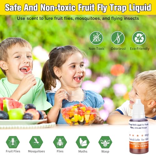 Fruit Fly Trap Refill Liquid, Gnat Killer&Fruit Fly Catcher Bait Refill, - color: White, size: 4