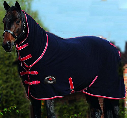 72" Horse Sheet Polar Soft Fleece Cooler Exercise Blanket Liner Contoured 4385N - color: Black / Red-White Trim, size: 72 inches